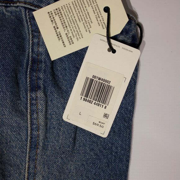 NWT $69.50 Levi's Denim Sculpted Bustier Tank Top Zipper Elastic Back Women Sz L - Picture 10 of 13